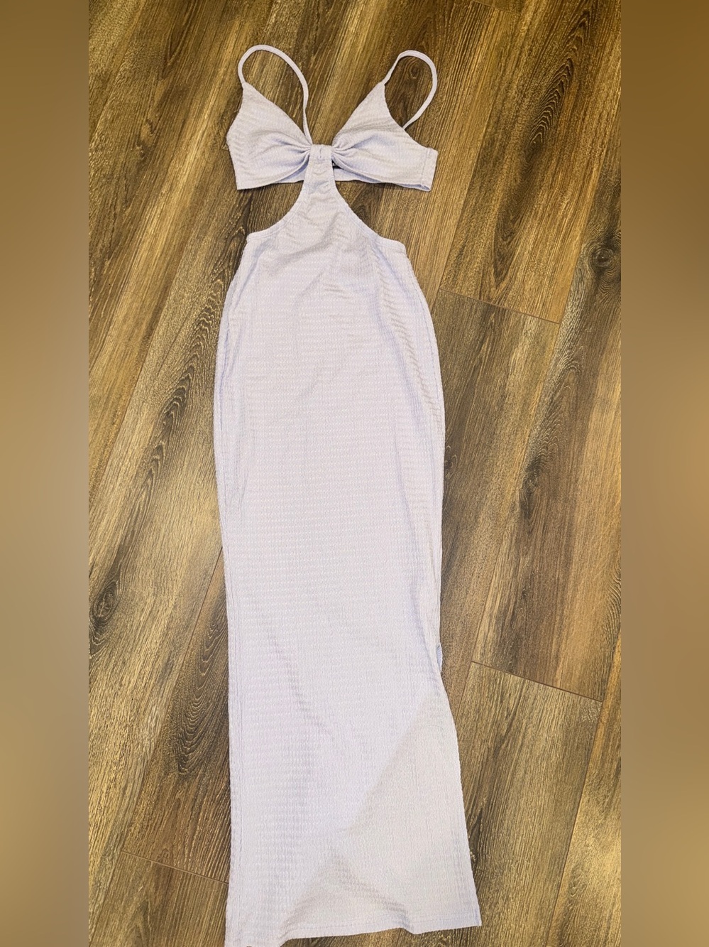 Cutout Midi Dress with Bow Detail - Lavender